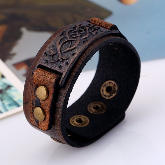 Handmade Unisex Leather Bracelets - Picture 1 of 3